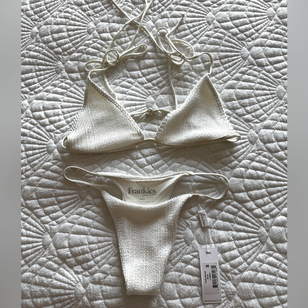 Frankie’s Bikini white triangle bikini